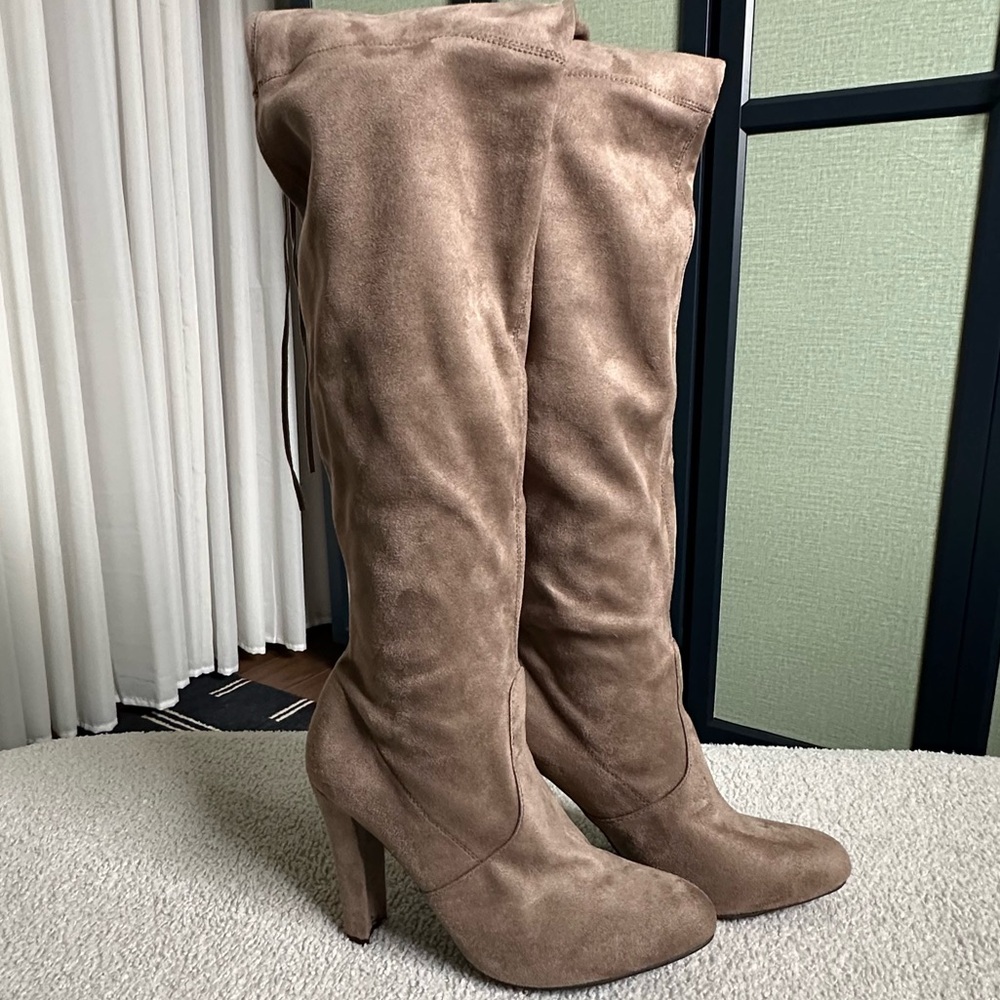 Steve Madden Taupe Suede Over the Knee Boots, Excellent Condition, Size 10